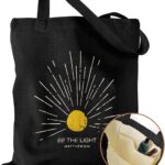 Aesthetic Canvas Tote Bag with Inner Pocket for Women, Cloth Cotton Totes Bag with Pattern for Shopping, Gym