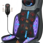 Shiatsu Massage Chair with Heat, Full Back Shiatsu & Rolling, Comfortable Massage Chair Pad for Stress Relief, Gift for her/him, Office and Home.Black, Free car Adapter Included