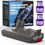 8000mAh V11 Battery Replacement Compatible with Dyson V15 Button Click in Installation Style Battery V11 Extra/Absolute/Animal/Outsize/V15/SV15/SV16 970425-01 Vacuum Cleaner (Not for Screw-in Models)