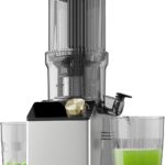 Cold Press Juicer, Juicer Machines with 4.35” Wide Feed Chute, Stainless Steel Masticating Juicers Easy to Clean, Ergonomic Operational Panel Design, High Juice Yield, Golden Color Knob