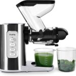 Fretta Masticating Slow Juicers,3-inch Wide Feeding Chute Cold Press Juicer,Celery Juicer, Juicer Machines Vegetable and Fruit,Juice Recipes Included,2 Speed,BPA-Free,Easy Clean,200W (Stainless Steel)