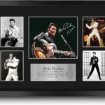 HWC Trading Elvis Presley Musician The King 16 x 12 inch (A3) Printed Gifts Signed Autograph Picture for Music Memorabilia Fans – 16″ x 12″ Framed