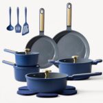CAROTE Ceramic Cookwar Set, Pots and Pan Set Non Stick 18 Piece, Cookware Set Kitchen Cooking Set Non Toxic, PFAS PTFE Free