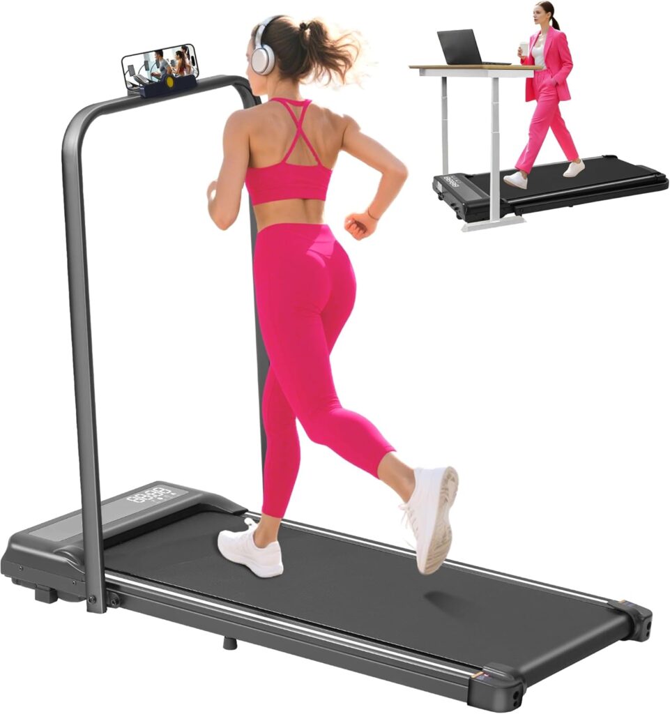 Walking Pads with Handle Bar, 0.6-6.2MPH Portable Small Treadmills for Home with Handles, 3.0HP Electric Walking pad Treadmill for Small Spaces with 320LBS
