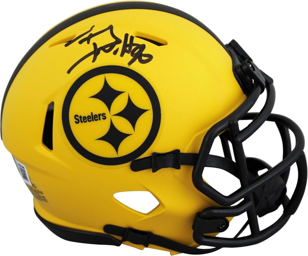 Steelers T.J. Watt Authentic Signed Rave Speed Mini Helmet BAS Witnessed