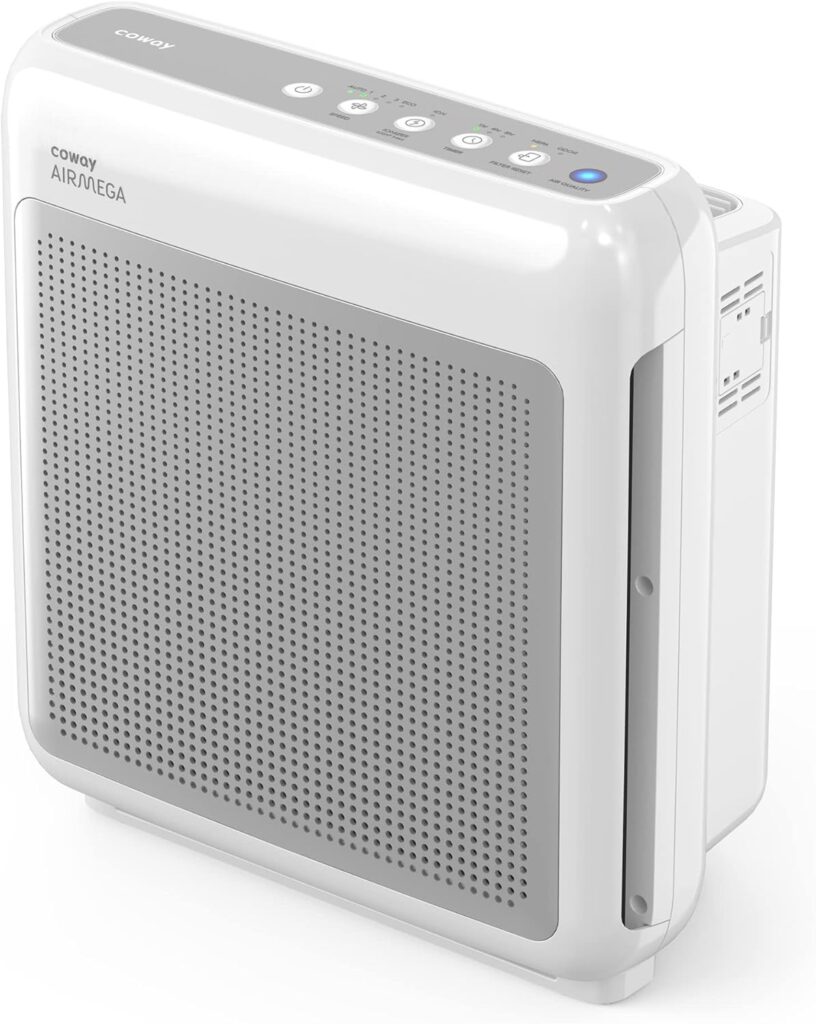 COWAY Air Purifiers for Home Up to 1,748ft², True HEPA Filter for Smoke, Allergies, Pet Dander, Odor, Air Quality Monitor, Auto&Eco Mode, Timer, Filter Indicator, 3yr Warranty, 200M, White