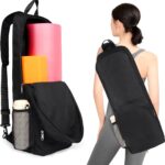 Yoga Mat Bag Carrier Side Mesh Zipper Pocket Exterior Wet Compartment Lightweight Waterproof Yoga Bag for Mat