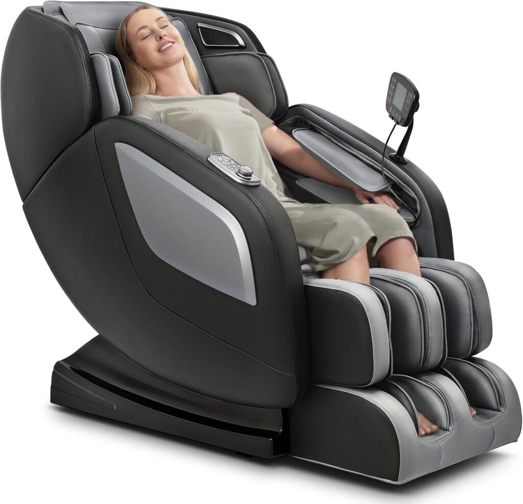 Full Body Zero Gravity Shiatsu Massage Chair with Fully Assembled, LCD Screen, Shortcut Keys, USB Charging Port, Heat, for Loved Ones, Parents, Black