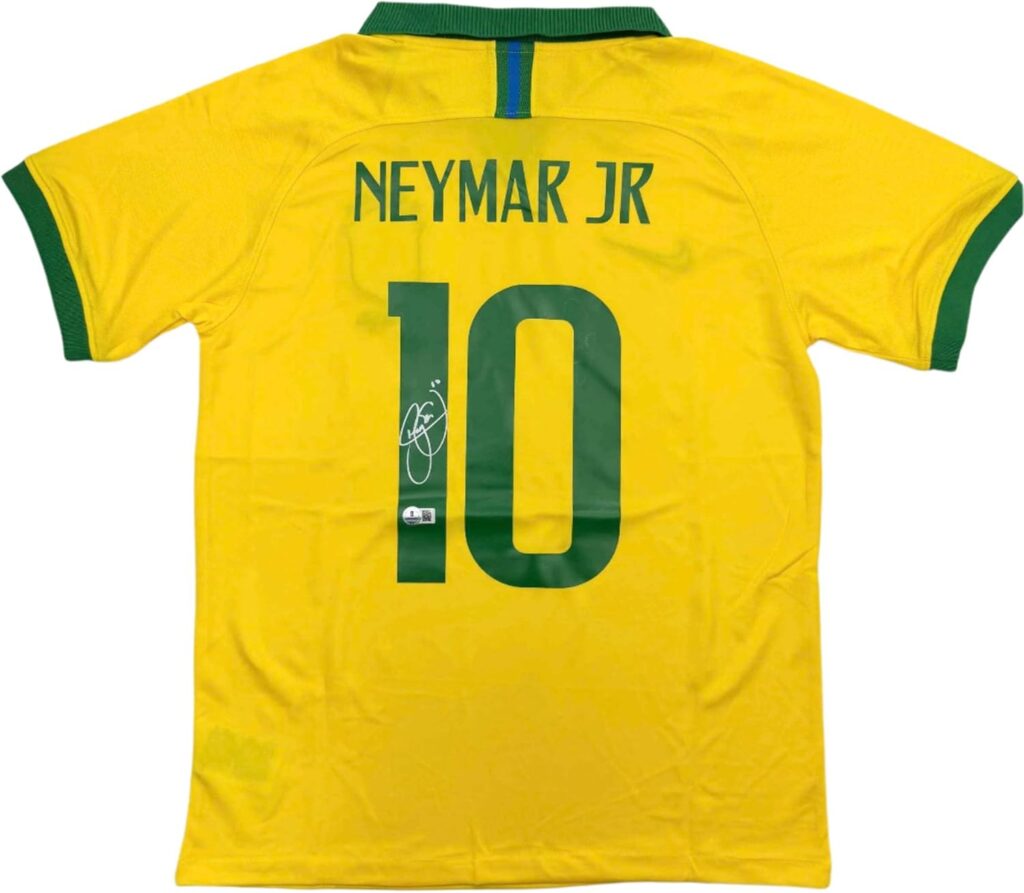 Autographed/Signed Neymar Jr. Brazil Soccer Futbol Jersey Beckett BAS COA