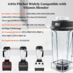 For Vitamix Blender Pitcher 64oz Replacement Container Cup Jar for Vitamix 5200,6000,6300,5300,6500,7500,750,VM0102, VM0103, Classic C-Series/G-Series/Propel/Professional Series, 2-year full warranty