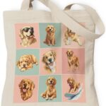 Pets Lover Gifts Tote Bag for Women, Dogs Cats Bee Aesthetic Canvas Bag with Inner Pocket