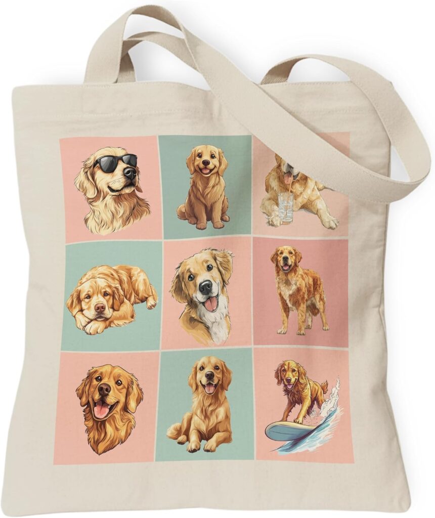 Pets Lover Gifts Tote Bag for Women, Dogs Cats Bee Aesthetic Canvas Bag with Inner Pocket