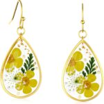 Pressed Flower Earrings Daffodils Pressed Wildflower Earrings Handmade Earrings Dry Flower Earrings Personalized