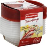 Rubbermaid 7F58 8-Piece TakeAlongs Food Storage Container Set, Sandwich, Red