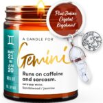WAX & WIT Gemini Gifts for Women, Zodiac Gifts for Women, Astrology Gift for Woman, Zodiac Candles, Gemini Candle, June May Birthday Gift for Woman, Astrology Candle – 9oz