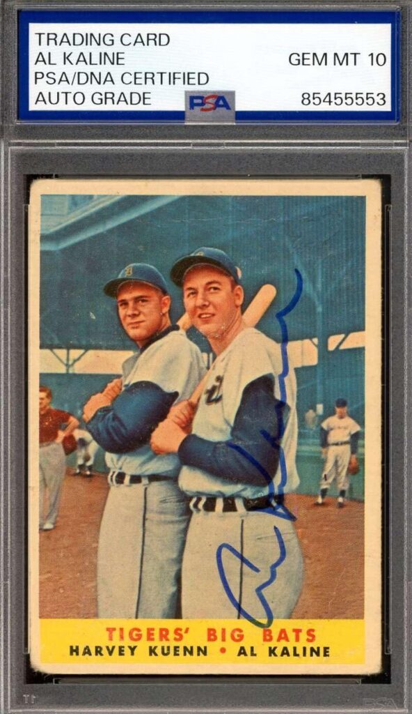 Al Kaline Gem Mint 10 PSA DNA Signed 1958 Topps Tigers Big Bats Autograph