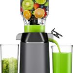 EUHOMY Juicer Machines, Cold Press Juicer with 5.8″ Extra Large Feed Chute Fit Whole Fruits & Vegetables,Easy to Clean, High Juice Yield, BPA Free