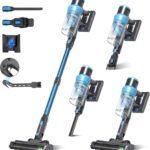 Cordless Vacuum Cleaner, 35kPa 60Mins Vacuum Cleaners For Home, Powerful Stick Vacuum With Green Lights, Anti-Tangle & Wall Mount Charging, 8 in 1 Lightweight Vacuum For Pet Hair, Carpet, Hard Floors
