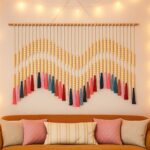 Tiamon Large Boho Macrame Wall Hanging Decor – 70.9″ W x 35.4″ L Wall Art with Wooden Beads and Tapestry Fringe for Bohemian Natural Modern Rustic Style Bathroom Farmhouse Bedroom Living Room Nursery