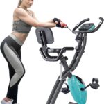 Merax Workout Bike For Home – 2 In 1 Recumbent Exercise Bike and Upright Indoor Cycling Bike Positions, 16 Level Magnetic Resistance Exercise Bike, Foldable Stationary Bike Machine, Fitness Bike