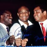 Ikonic Fotohaus Muhammad Ali Joe Frazier George Foreman Boxing Legends Signed Photo Autograph Print Wall Art Home Decor