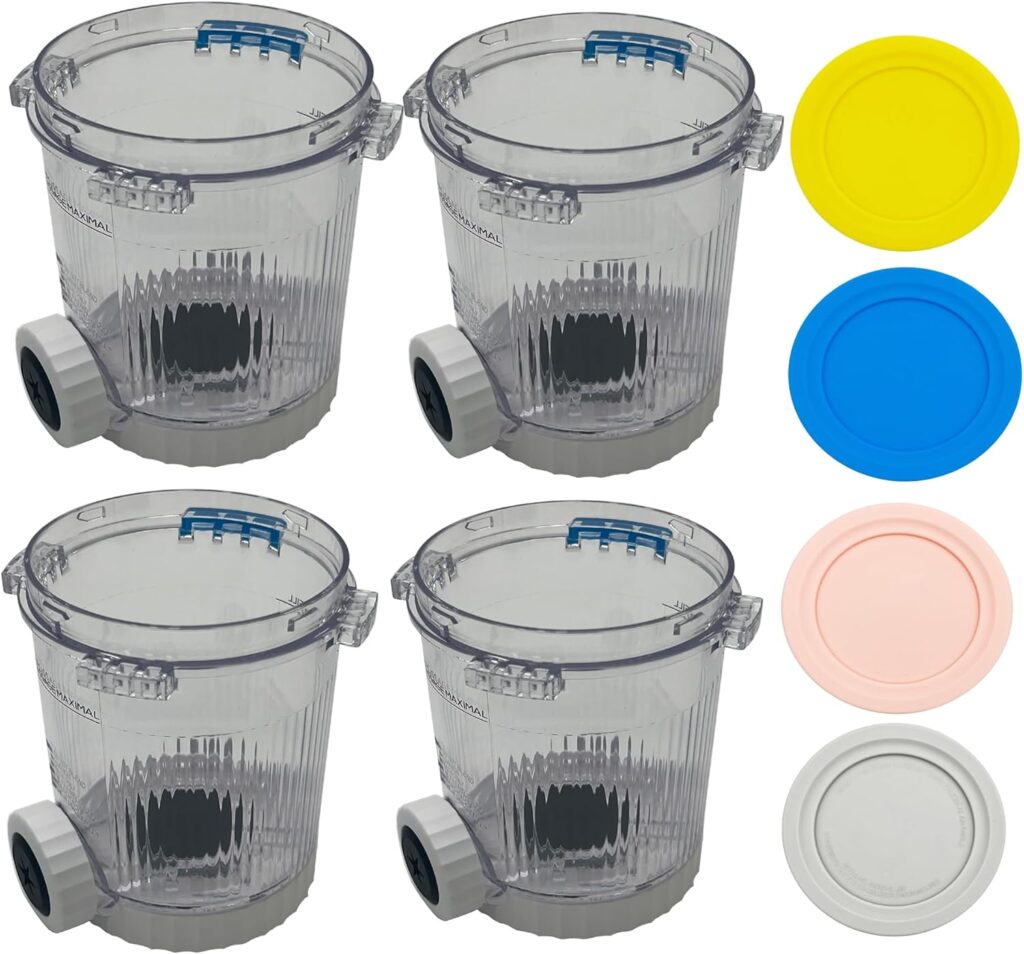 Swirl by Creami 4-Pack Pints and Lids, Compatible with: Ninja Swirl by CREAMi Soft Serve & Ice Cream Machine NC700, NC701, NC701Q, CN701CO (GREY+BLUE+PINK +YELLOW)