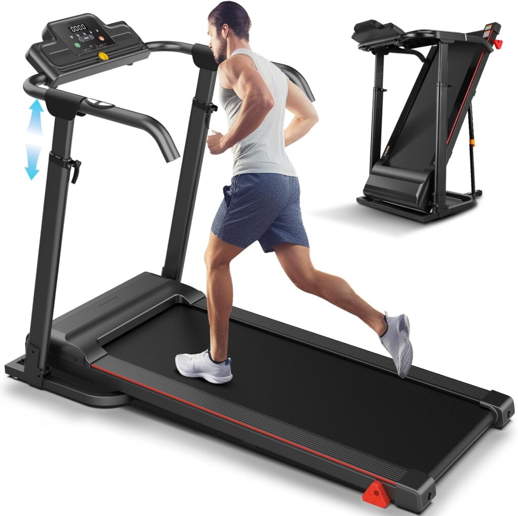 ANCHEER 2025 Premium Treadmill – 3.5HP Treadmills 350+ LBS Weight Capacity- 3-Level Incline, Foldable Design, Adjustable Height with Desk & Pulse Sensor – Perfect for Home Office & Family Workouts