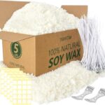 Soy Candle Wax for Candle Making 5 lbs Bag, Premium Natural Soy Wax Flakes, No additives and Pure, 100 Cotton Candle Wicks, 100 Wick Stickers, & 2 Centering Devices
