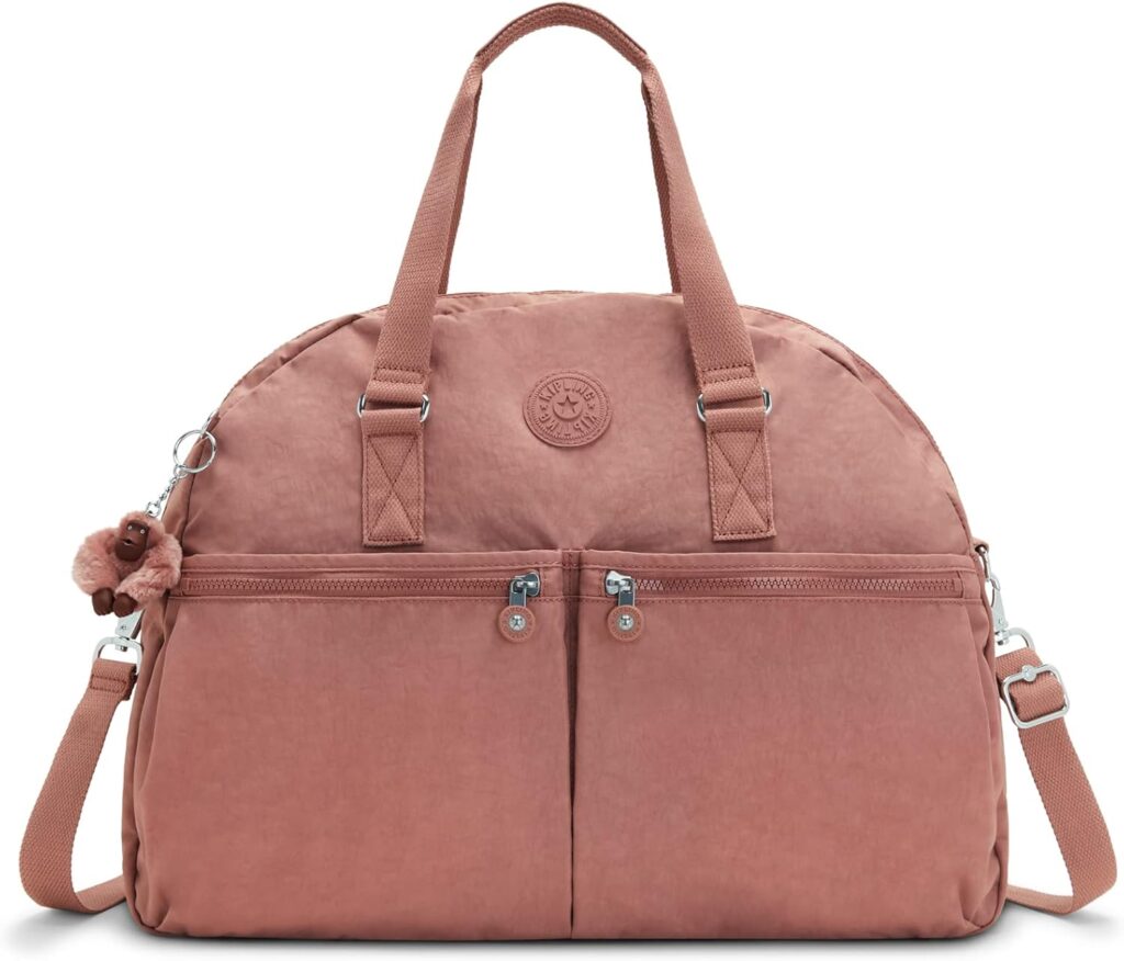 KIPLING KIPLING Women’s Eugina Satchel, Handmade, Removable Shoulder Strap, Outer Pockets, Nylon Duffle Bag