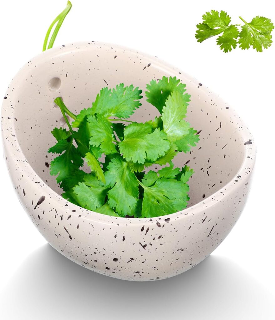 WLLHYF Pottery Stripper Bowl, Small Portable Handmade Ceramic Stripper Bowl Different Round Hole Sizes Efficient Peeling Cup Pottery Kitchen Tool for Salads Cooking