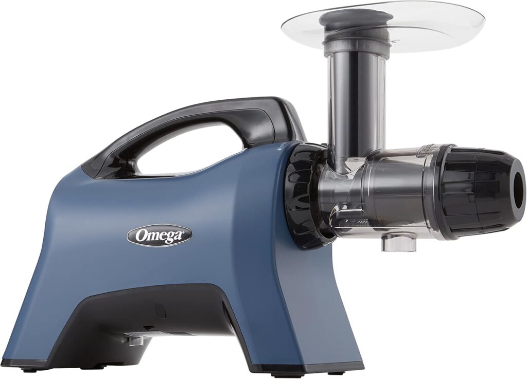 Omega Celery Juicer and Nutrition System Masticating Juicer, Cold Press Juicer Machine For Celery with Adjustable Dial, 200-Watt, Blue