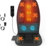 Massage Seat Cushion with Heat, Cooling Back Massager for Chair, Chair Massager for Full Body Massage, Deep Tissue Vibration Pad with 2 Adapters, Gifts for Dad Mom