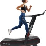 Sunny Health & Fitness Premium Manual Treadmill – Non-Motorized, Heavy-Duty, Commercial-Grade, Adjustable Handlebar, for Endurance Training, Optional 8-Level Magnetic Assistance & Free SunnyFit App