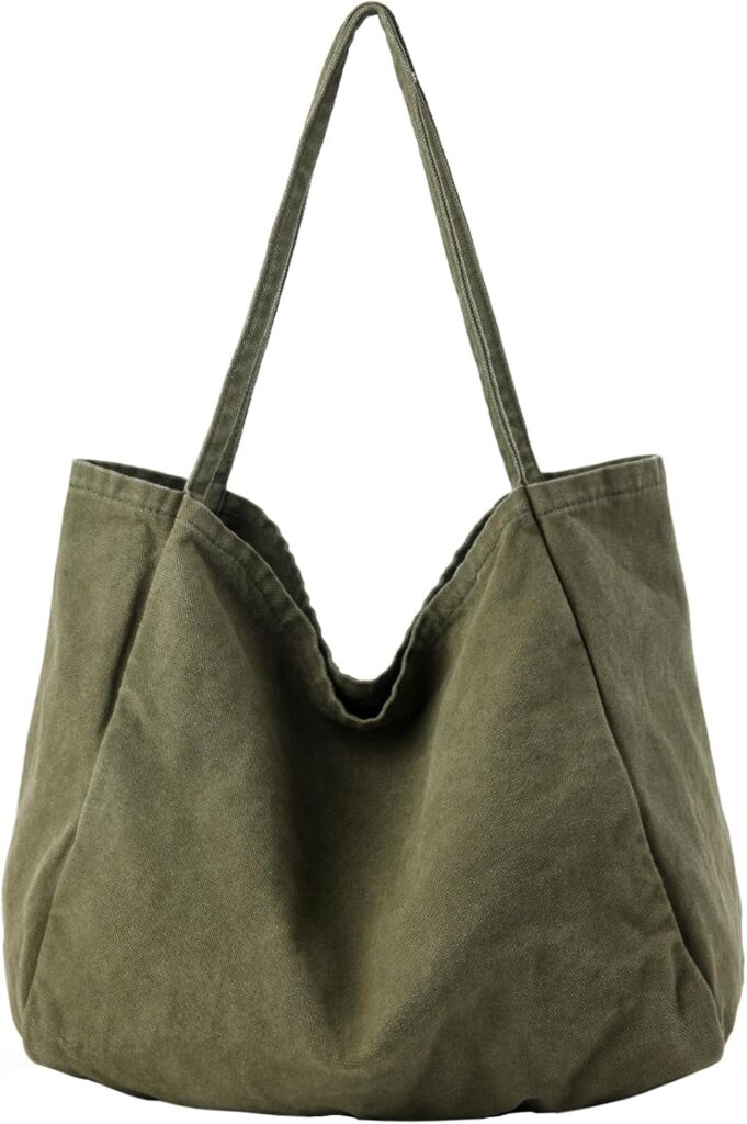 Canvas Tote Bag for Women Large Hobo Shoulder Bag for Work Travel Casual Message Bag Tote Purse handbags