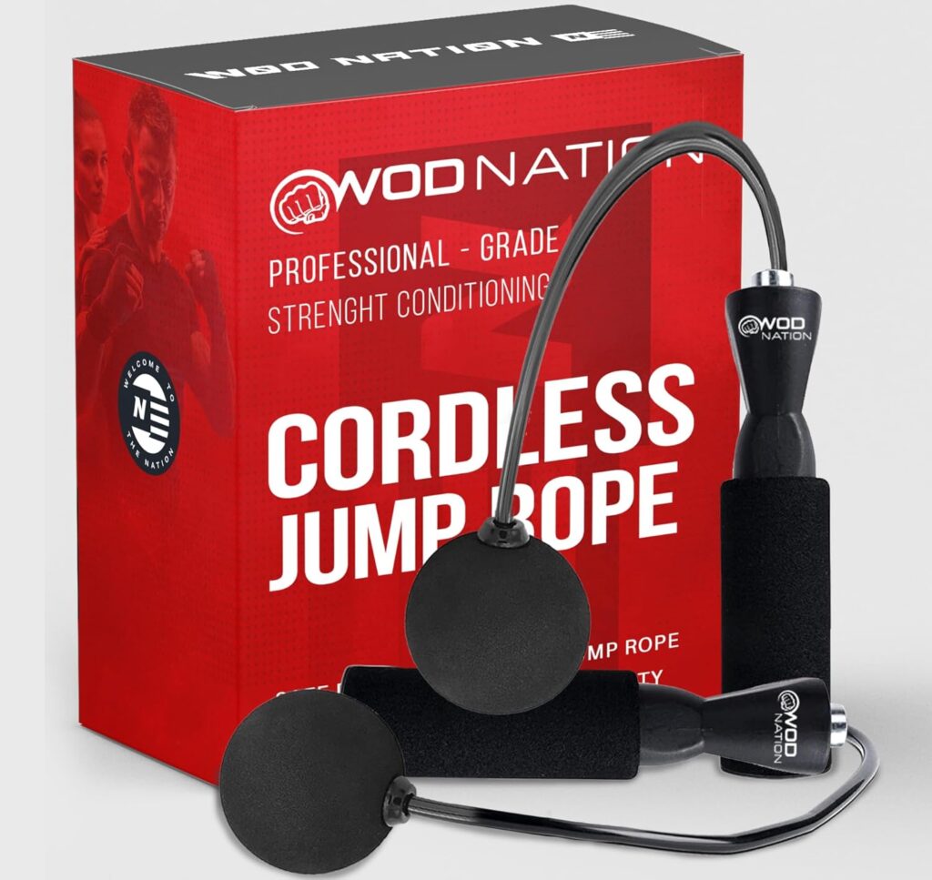 WOD Nation Ropeless Jump Rope for Men & Women – Cordless Jump Ropes for Fitness