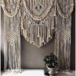 SN HANDICRAFTS Handmade Macrame Large Curtain Bohemian Boho Decoration Backdrop Wedding Wall Hanging W 75 x 85 Inch, Natural