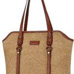Straw Tote Bag for Women,Tote Purses for Women With Zip Pockets,Summer Beach Shoulder Bags for Daily,Travel,Work