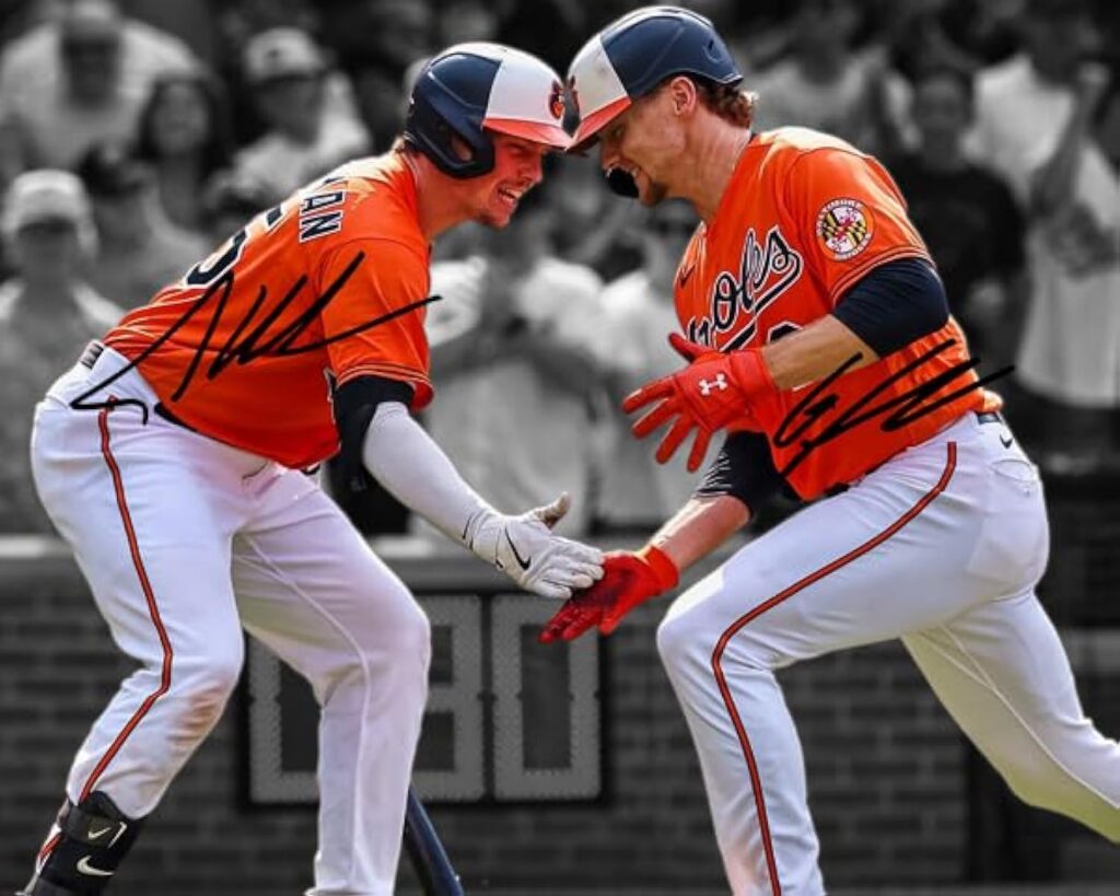 Ikonic Fotohaus Adley Rutschman Gunnar Henderson Signed Photo Autograph Print Wall Art Home Decor, 8 x 10 Inch, White