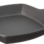 Jim Beam JB0217 10.5″ Pre Seasoned Cast Iron Square Skillet for Grill, Gas, Oven, Electric, Induction and Glass, Black