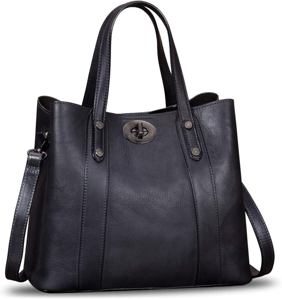 Genuine Leather Handbags for Women Satchel Purses Vintage Handmade Shoulder Bag Cowhide Top Handle Handbag Totes