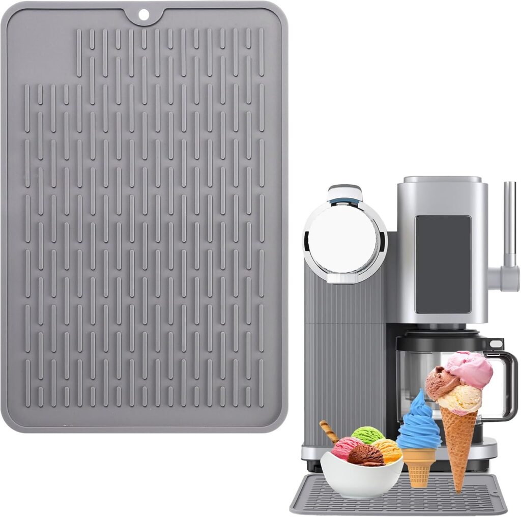 Palksky Silicone Mat for Ninja Swirl Ice Cream Maker, Accessories for Ninja Swirl Creami, Grey