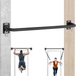 36″ Heavy Duty Pull Up Bar Wall/Joist Mounted, 600 LB Capacity, Multi-Grip Bar for Garage & basement rafter Use – All-in-One Workout Station with Carabiners & Space-Saving Design