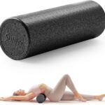 Sunny Health & Fitness High-Density Foam Roller 12″ to 36″, for Stretching & Muscle Recovery – Black, Blue, Pink