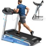 WELLFIT Auto Incline Folding Treadmill – 10% Incline Desk Walking Pad Treadmill with Handlebar, 400 lbs Heavy-Duty Capacity, Space-Saving Quiet Under-Desk Design for Home Office, Seniors & Fitness