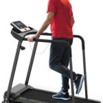 Redliro Walking Treadmill with Long Handrail for Balance, Recovery Fitness Exercise Machine Foldable for Home use with Holder for Phone & Cup,LCD Display, 300 lbs Capacity