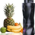 Portable Juicer Blender, USB Rechargeable Smoothie Maker with 6 Upgraded Blades and 6000mAh Battery, 700ml/24oz Capacity, Ideal for Smoothies, Protein Shakes, Travel and Office (Black)