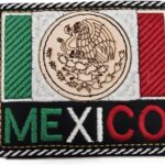 Handcrafted Leather Mexico Flag Wallet, Embroidered Seal