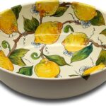 Large Ceramic Bowl for Kitchen – Italian dinnerware pasta bowl – Platter serving tray – Hand painted Lemon pottery bowls – Made in Italy plates set – Ceramics salad tuscan soul pottery