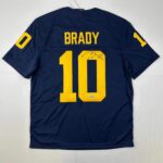 Autographed/Signed Tom Brady Michigan Wolverines Blue Authentic Limited Football Jersey Fanatics COA