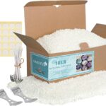 SAEUYVB Natural Soy Candle Wax for Candle Making, 10lb Bag, Premium Granular Soy Wax, 20 Cotton Candle Wicks, 20 Wick Stickers and 2 Centering Devices-Perfect as Christmas Home Decoration